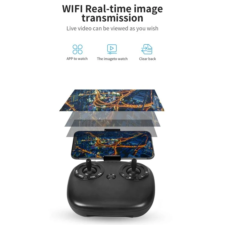 8S RC Drone 1080P Camera Fixed Altitude 4-Axis Aircraft Remote Control ABS Quadcopter with 1 Battery - Red