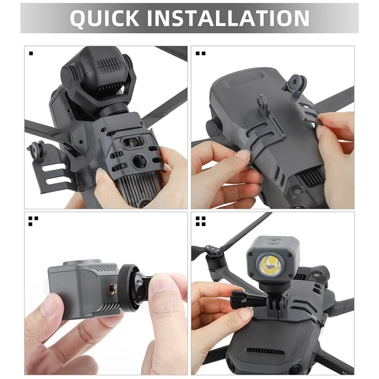 SUNNYLIFE GZ581 For DJI Mavic 3 / 3 Pro / 3 Classic Camera Mount Adapter Plastic Bracket with Searchlight