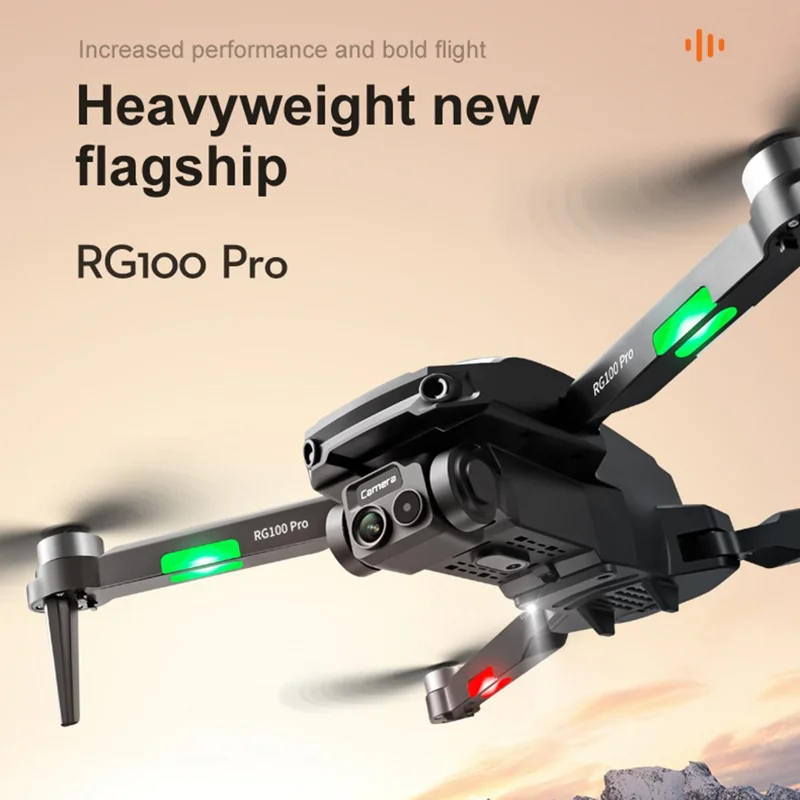 RG100 Pro RC Drone Dual Lens Three-sided Obstacle Avoidance Quadcopter Remote Control Aircraft, 1 Battery - Orange