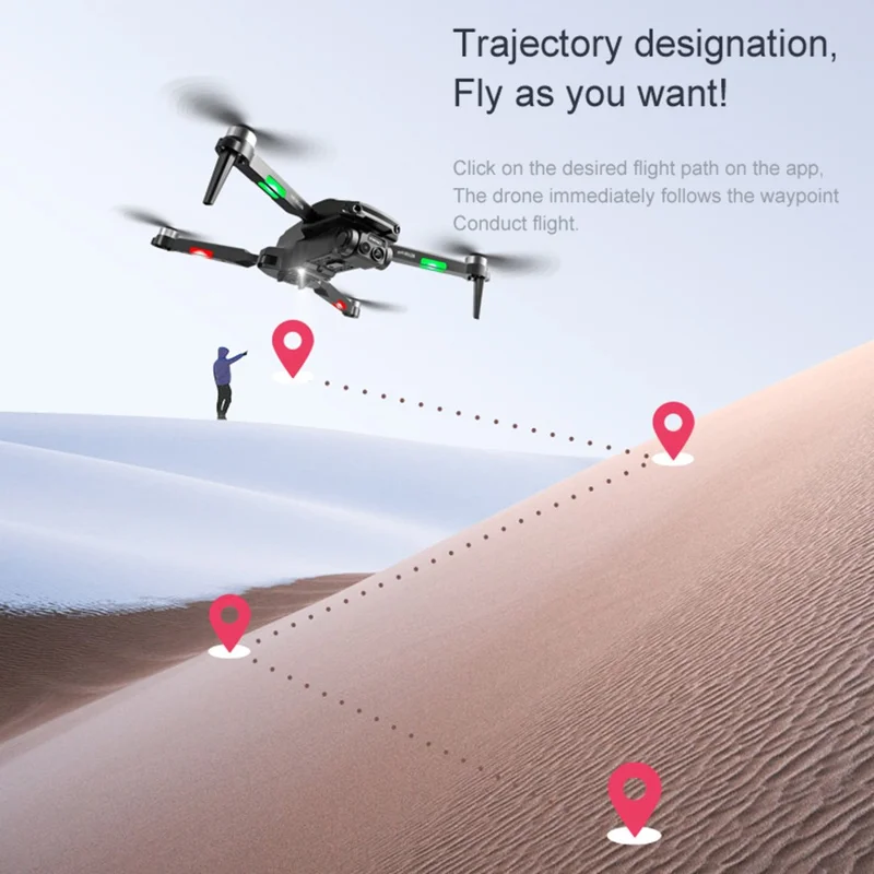 RG100 Pro RC Drone Dual Lens Three-sided Obstacle Avoidance Quadcopter Remote Control Aircraft, 1 Battery - Orange