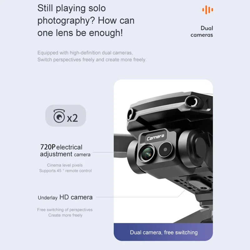 RG100 Pro RC Drone Dual Lens Three-sided Obstacle Avoidance Quadcopter Remote Control Aircraft, 1 Battery - Orange