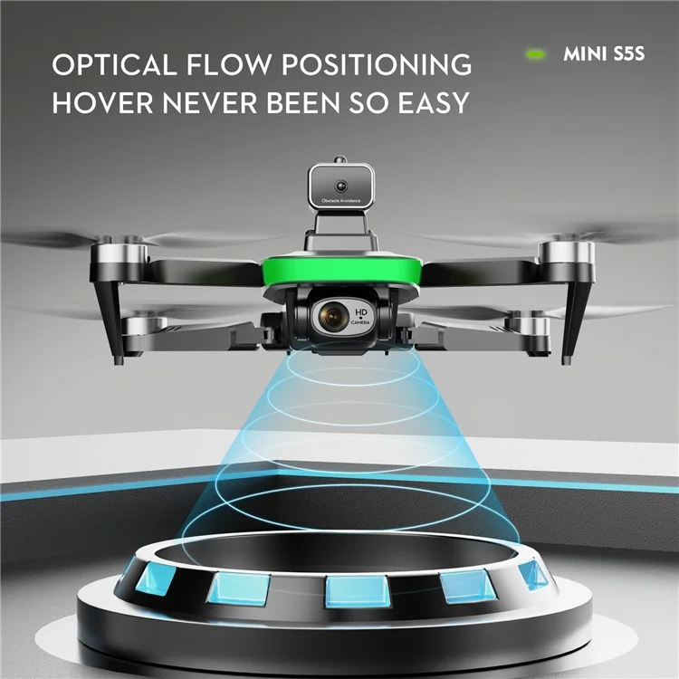 LSRC S5S Mini Drone 4K (480P) Caméra Dual HD Évitement d'obstacles Brushless Pliable Quadcopter RC Plane - Noir