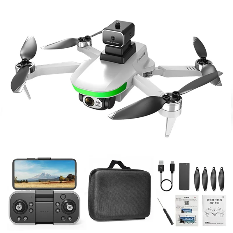 LSRC S5S Mini Drone 4K (480P) Dual HD Camera Obstacle Avoidance Brushless Folding Quadcopter RC Plane - Bianco