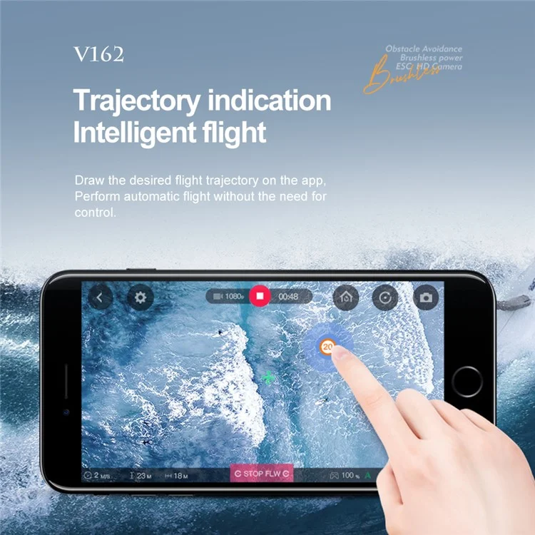 V162 Obstacle Avoidance RC Drone 480P Aerial Photo Brushless Aircraft Optical Flow Position Folding Airplane, 3 Batteries - Carbon Fiber