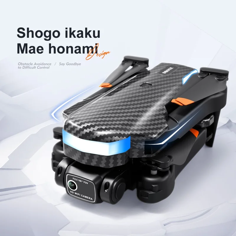 V8 Drone Control remoto Avión 480P Lentes duales 4-Eje Gimbal Quadcopter Evitar obstáculos, Posicionamiento de flujo óptico, 3 Baterías - Negro