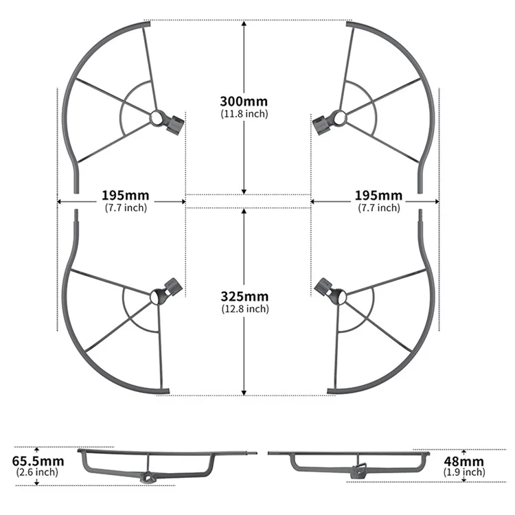 STARTRC 1120738 4Pcs / Set For DJI Mavic 3 Pro RC Drone Landing Gear ABS+PC Propeller Protector Anti-collision Guard