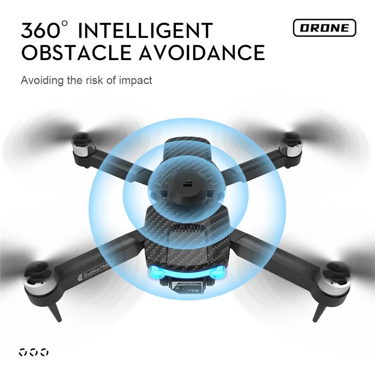 XT204 4K (480P) HD Lens Foldable RC Drone Brushless Motor Obstacle Avoidance 4-Axis RC Quadcopter, com 1 Bateria do Drone