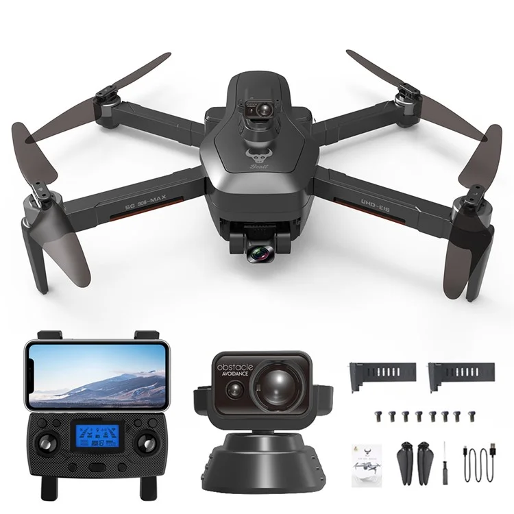 ZLL SG906MAX Beast 3 Drone Dobrável com Evitação de Obstáculos a Laser, Quadcóptero RC com GPS, Avião com Gimbal de 3 Eixos EIS e 2 Baterias