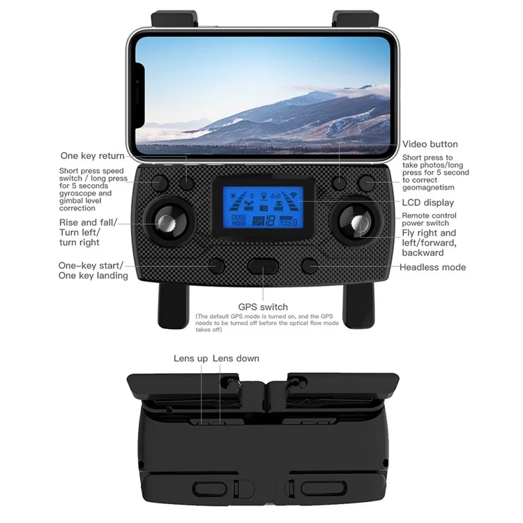 ZLL SG906MAX Beast 3 Drone Dobrável com Evitação de Obstáculos a Laser, Quadcóptero RC com GPS, Avião com Gimbal de 3 Eixos EIS e 2 Baterias