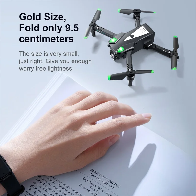 S125 HD Dual Camera 4-CH RC Drone Obstacle Avoidance Folding Mini Aircraft with Headless Mode, Single Battery (No Optical Flow Position) - Sort