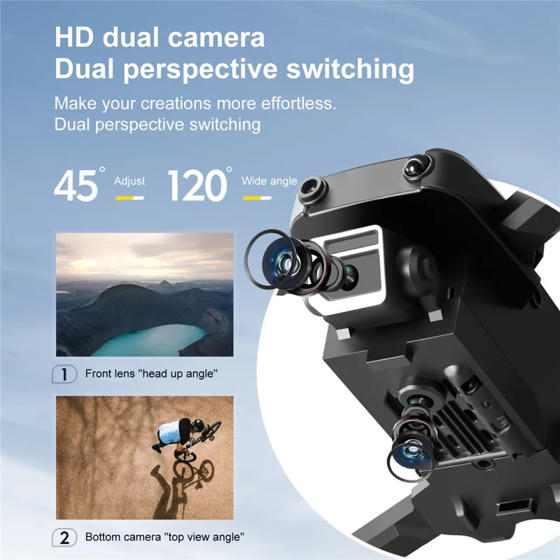 S125 HD Dual Camera 4-CH RC Drone Obstacle Avoidance Folding Mini Aircraft with Headless Mode, Single Battery (No Optical Flow Position) - Sort