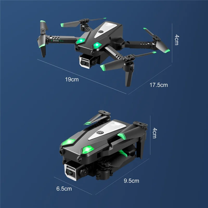 S125 HD Dual Camera 4-CH RC Drone Obstacle Avoidance Folding Mini Aircraft with Headless Mode, Single Battery (No Optical Flow Position) - Sort