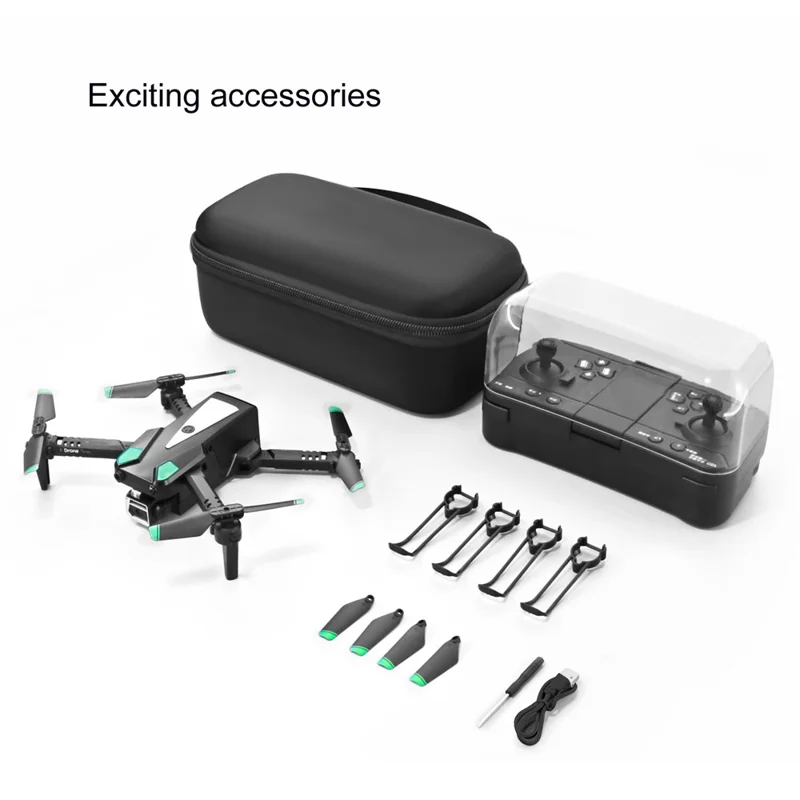 S125 HD Dual Camera 4-CH RC Drone Obstacle Avoidance Folding Mini Aircraft with Headless Mode, Single Battery (No Optical Flow Position) - Sort