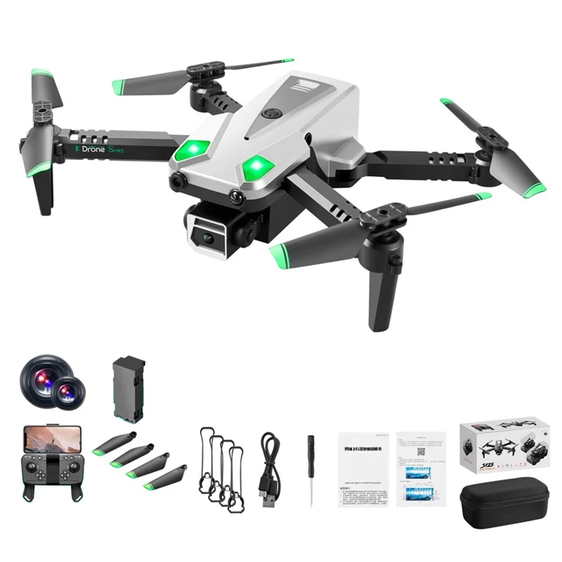 S125 Mini HD Dual Camera RC Drone Obstacle Avoidance Optical Flow Positioning 4-CH Folding Aircraft, Single Battery - White