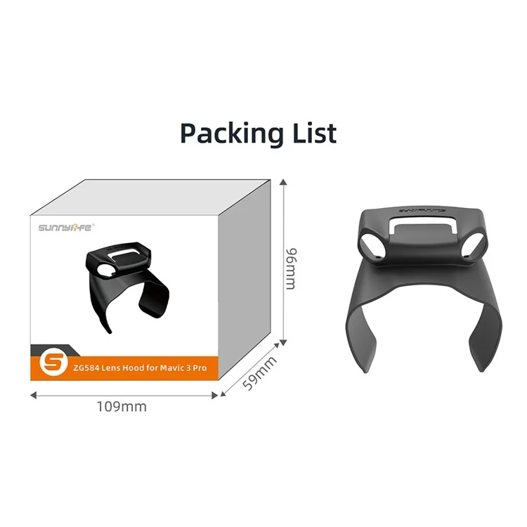SUNNYLIFE M3P-ZG584 Lens Hood for DJI Mavic 3 Pro Sun Cover Anti-glare Gimbal Camera Guard Sunhood