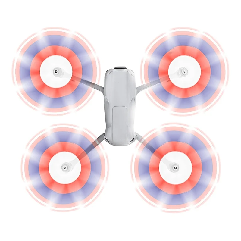 SUNNYLIFE 2 pary łopat trójkolorowych dla DJI Air 3 8747F, cicha praca śmigieł z pudełkiem do przechowywania – czerwony+niebieski+biały