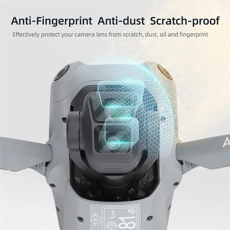 SUNNYLIFE 1 Set for DJI Air 3 Camera Lens Protector Explosion-proof 9H Tempered Glass Film