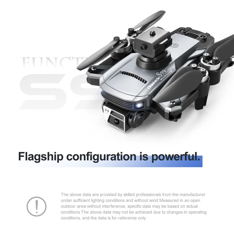 S99 MAX 8K Drone Dobrável com Câmera de 480P, Evitação de Obstáculos de 4 Vias, Quadricóptero com 1 Bateria - Cinza Escuro 