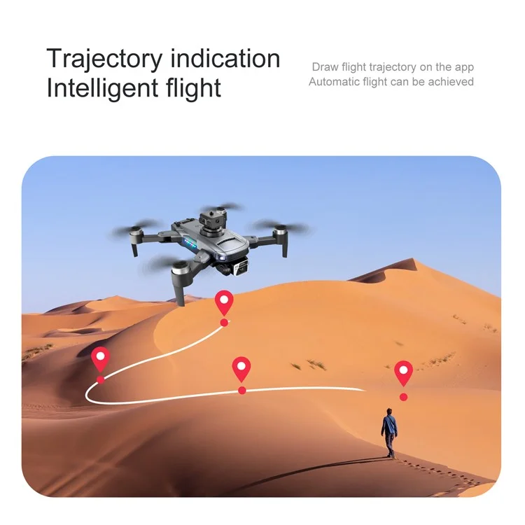 S99 MAX 8K Drone Dobrável com Câmera de 480P, Evitação de Obstáculos de 4 Vias, Quadricóptero com 1 Bateria - Cinza Escuro 