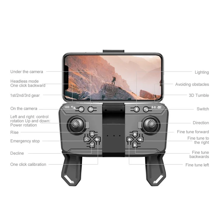 S99 MAX 8K Drone Dobrável com Câmera de 480P, Evitação de Obstáculos de 4 Vias, Quadricóptero com 1 Bateria - Cinza Escuro 