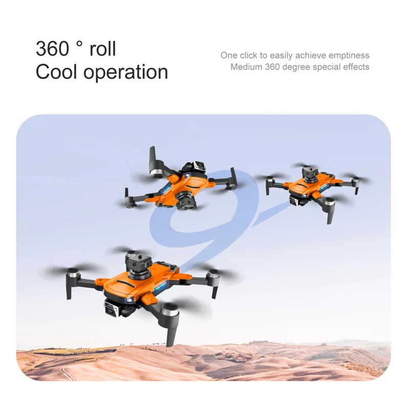 S99 Max Mini Drone Dobrável Drone 4-Way Evitar 480p 8k Posicionamento de Fluxo Óptico RC Quadcopter Com 2 Baterias - Laranja