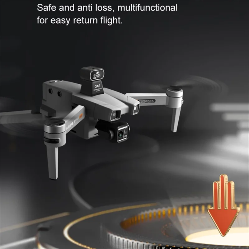 AE86 Pro Max 4K 5G Digital Image Transmission RC Drone Dual Lins GPS 3-осевые Самолеты Предотвращения Препятствий, 3 Батареи - Черный