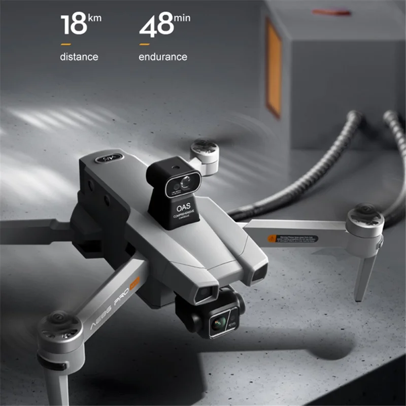 AE86 Pro Max 4K 5G RC Drone Single Lens (Shooting+Optical Flow Positioning) GPS 3-axis Gimbal Obstacle Avoidance Aircraft, 3 Batteries - Black