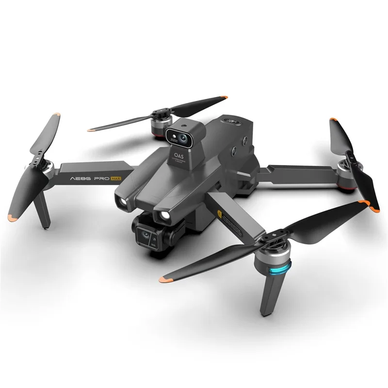 AE86 Pro Max 3-axis Gimbal Obstacle Avoidance GPS RC Drone Single Lens 4K 5G Digital Image Transmission Aircraft, Single Battery - Black