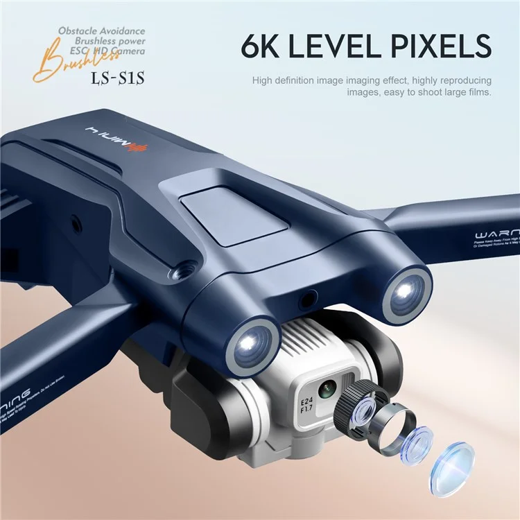 Mini4 RC Drone Бесщеточный Контроль 6k+480p Объектив Оптический Плавный Парящий Квадрокоптер, с 1 Дрон Батареи