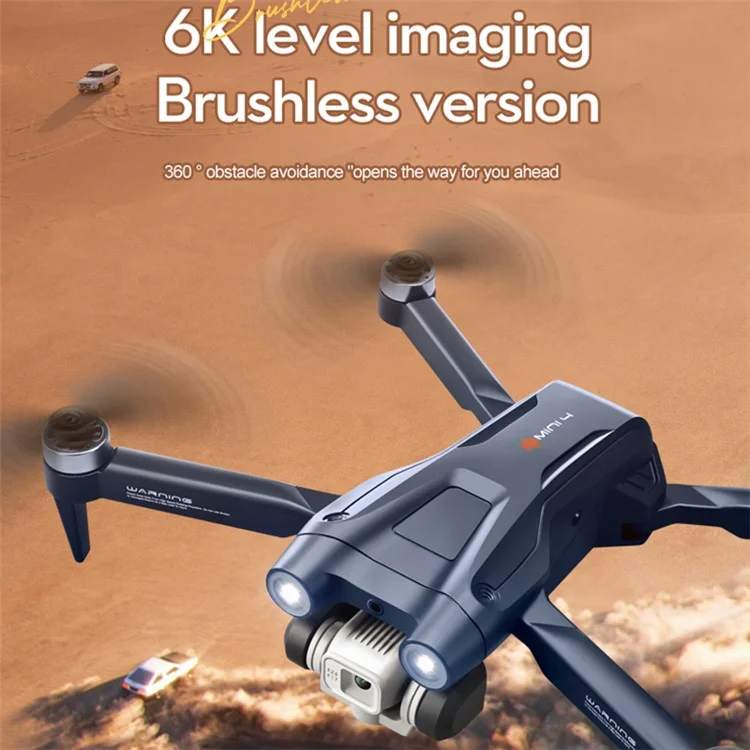 Mini4 RC Drone Бесщеточный Контроль 6k+480p Объектив Оптический Плавный Парящий Квадрокоптер, с 1 Дрон Батареи