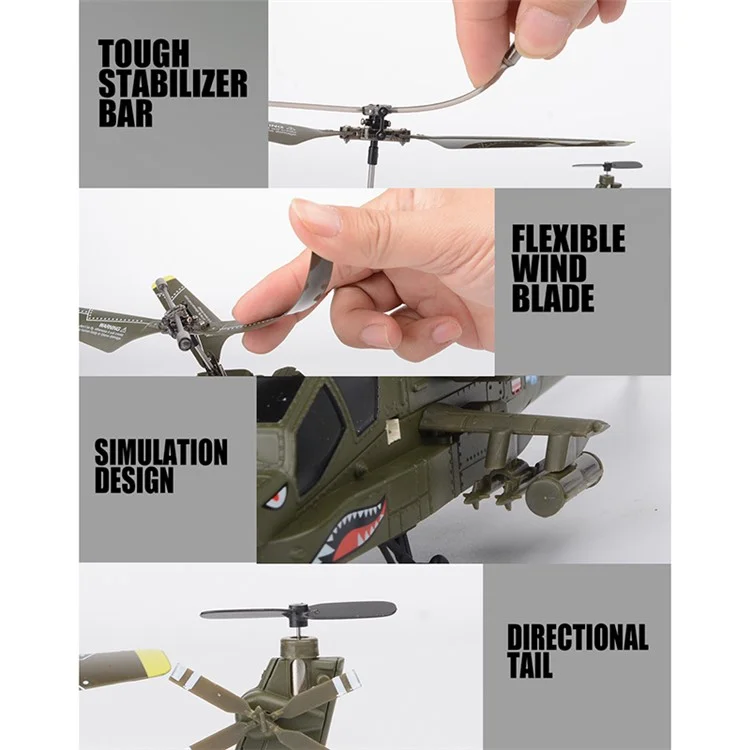 SYMA S109G Simulación Militar RC Helicóptero 2.4G Alta Frecuencia Juguete Avión, Batería Única