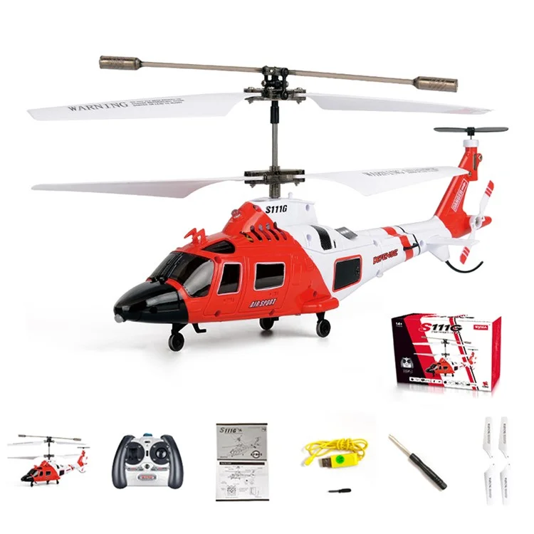 SYMA S111G Hélicoptère RC de simulation militaire à haute fréquence 2,4 G, Avion-jouet avec éclairage de nuit, Batterie unique 