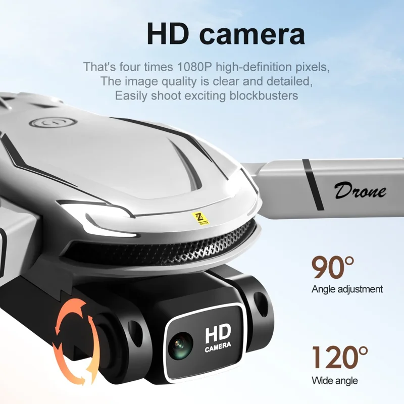 V88 HD Dual Camera Aerial Photo RC Drone 2.4GHz Folding 4CH Aircraft with Headless Mode, Single Battery - Grey