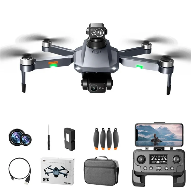PJC RG101 PRO FPV Brushless Quadcopter Obstacle Avoidance Foldable RC Drone, Singola Batteria