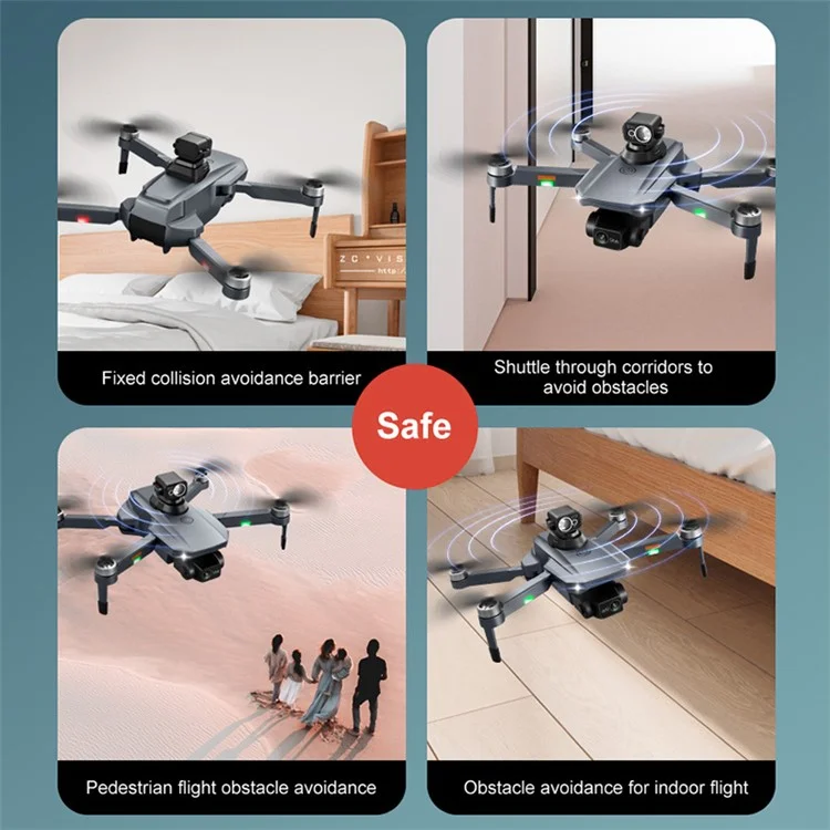 PJC RG101 PRO FPV Brushless Quadcopter Obstacle Avoidance Foldable RC Drone, Singola Batteria