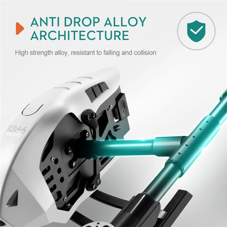 KS66 6K HD Aerial Photography Alloy RC Drone Brushless Remote Control Optical Flow Quadcopter Toy, Dual Battery - White