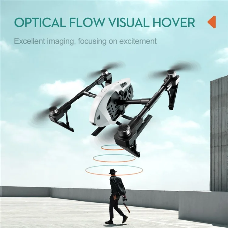 KS66 6K HD Aerial Photography Alloy RC Drone Brushless Remote Control Optical Flow Quadcopter Toy, Dual Battery - White