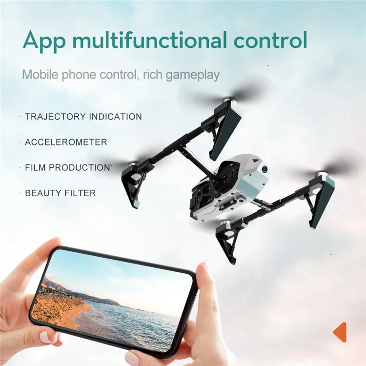 KS66 6K HD Aerial Photography Alloy RC Drone Brushless Remote Control Optical Flow Quadcopter Toy, Dual Battery - White