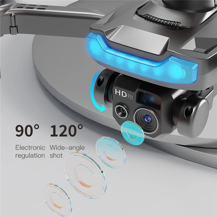 P15 RC Drone Obstacle Avoidance Remote Control Quadcopter (Positionnement optique + Retour automatique GPS + 4 objectifs ESC + Moteur sans balais + 2 batteries) - Noir