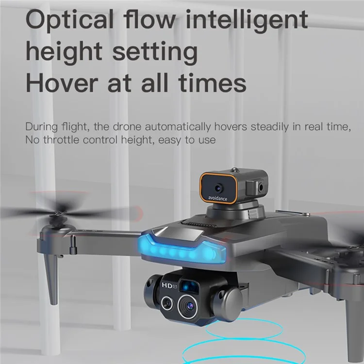P15 RC Drone Obstacle Avoidance Remote Control Quadcopter (Positionnement optique + Retour automatique GPS + 4 objectifs ESC + Moteur sans balais + 2 batteries) - Noir
