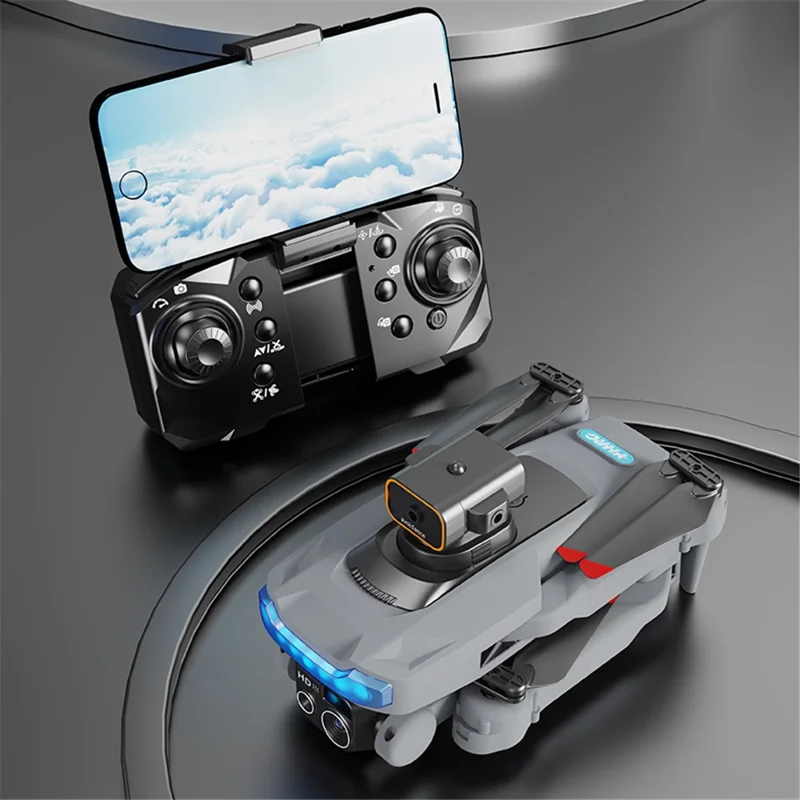 P15 HD FPV Drone Obstacle Avoidance RC Quadcopter (Optical Flow Positioning + GPS Automatic Return + ESC 4 Lens + Brushless Motor + 1 Battery) - Grey