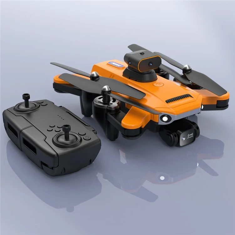 P9 ESC Dual Lens HD RC Drone Smart Obstacle-avoidance Folding Quadcopter with Storage Bag + 2 Batteries - Orange