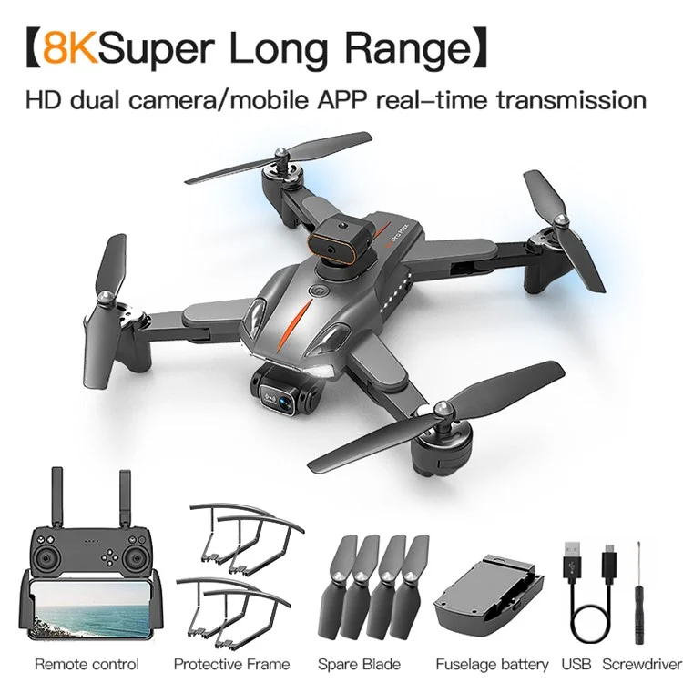 P11 HD Камера RC Drone с интеллектуальным избежанием препятствий, складной квадрокоптер (оптический поток Позиционирование + 2 объектива + сумка для хранения + 1 батарея) - Черный