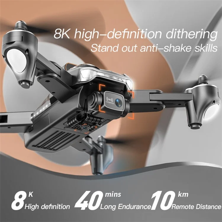 P11 HD Aerial Photography RC Drone Obstacle Avoidance Folding Drone (Optical Flow Positioning + ESC 2 Lens + Storage Bag + 2 Batteries) - Orange