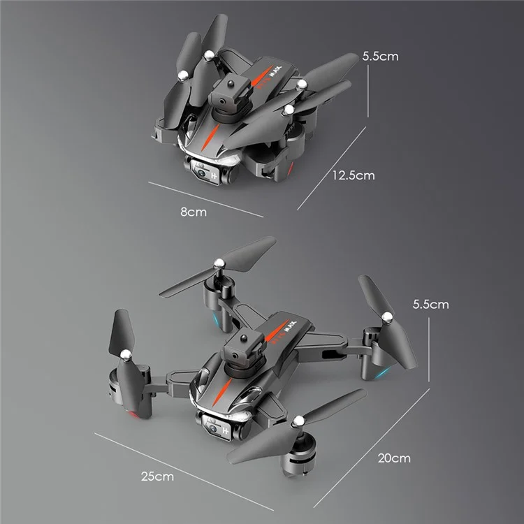 P11S ESC Drone Dupla Lente HD com Posicionamento por Fluxo Óptico, Dobrável, Quadricóptero com Bolsa de Transporte + 2 Baterias - Preto 