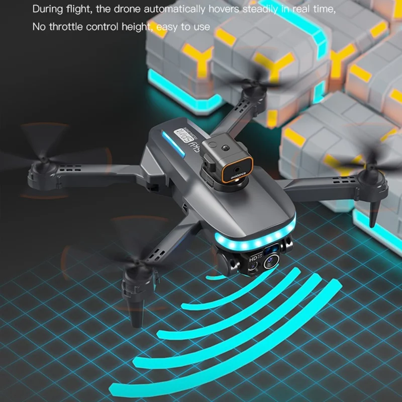 P14 Foldable Drone Intelligent Obstacle Avoidance RC Quadcopter Toy (Optical Flow Positioning + GPS Automatic Return + ESC 4 Lens + Brushless Motor + 1 Battery) - Grey