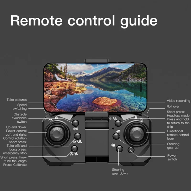 P14 Foldable Drone Intelligent Obstacle Avoidance RC Quadcopter Toy (Optical Flow Positioning + GPS Automatic Return + ESC 4 Lens + Brushless Motor + 1 Battery) - Grey