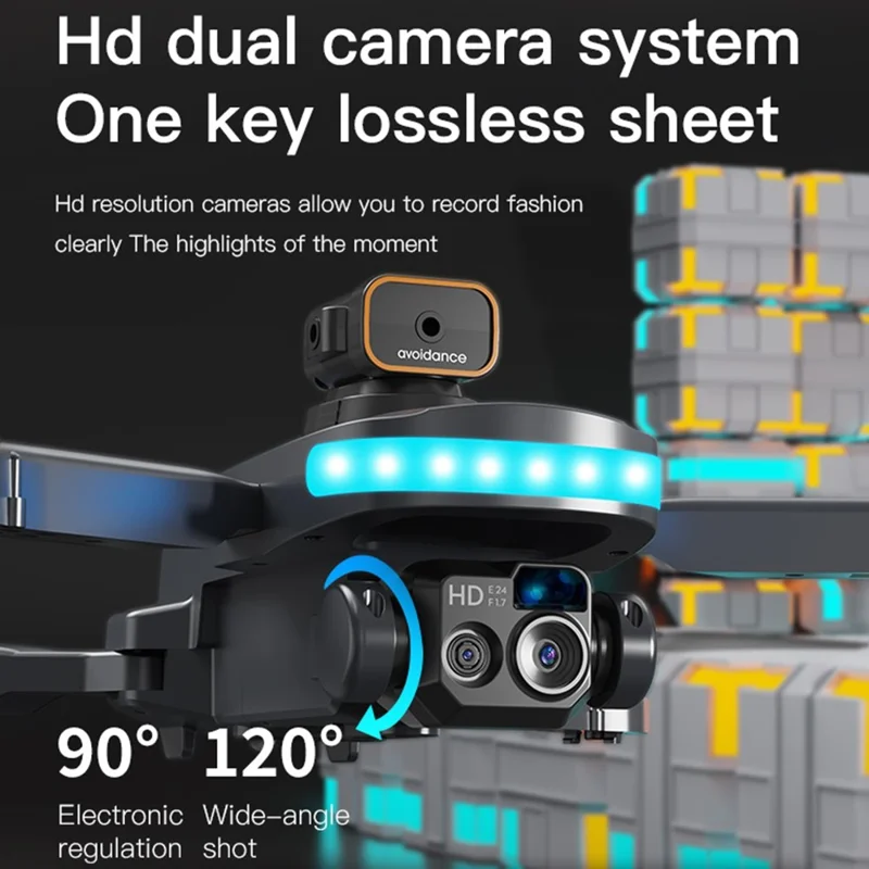 P14 GPS Brushless Drone Obstacle Avoidance RC Quadcopter Toy (Optical Flow Positioning + ESC 4 Lens + Brushless Motor + 2 Batteries) - Grey