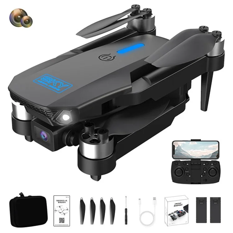 E88 MAX RC Aircraft Drone HD Dual-Lens APP Remote Control Aircraft Quadcopter, mit 2 Drohnen-Batterien