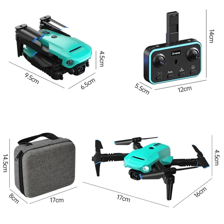 L1 Folding Drone 480P Single Camera Optical Flow Positioning Headless Mode RC Quadcopter, with 3 Batteries